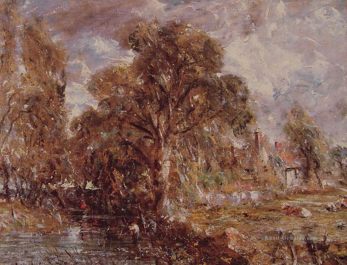 Szene auf einem river2 romantische John Constable Ölgemälde
